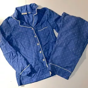 Ensemble pyjama femme LL fève flanelle XS petit bleu polkadot - Photo 1/4