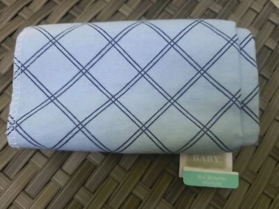 HB Hudson 婴儿蓝色方形婴儿接收毯法兰绒 Lovey 30*30 全新 — 第 1/4 张图片