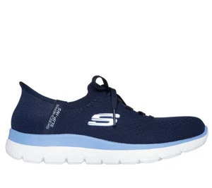 Skechers Women's Slip-Ins Sneakers Sports Shoes Blue 150263 - Picture 1 of 8