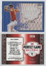 2020 Leaf Perfect Game National Showcase Metal Blue Wave /9 Max Debiec Auto