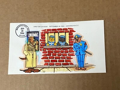 US Collins FDC Hand Painted #2102 McGruff the Crime Dog 1984 - Image 1 of 3