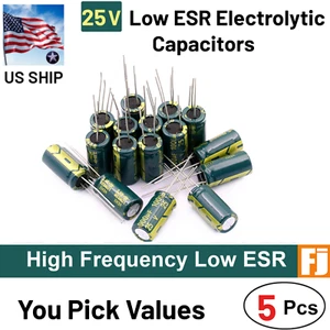 5 condensadores electrolíticos de alta frecuencia ESR baja de 25 V | Tú eliges | Envío a EE. UU. - Imagen 1 de 2