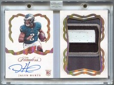 2020 Panini Flawless Jalen Hurts Rookie Autograph Booklet 4 Color Patch Auto /10
