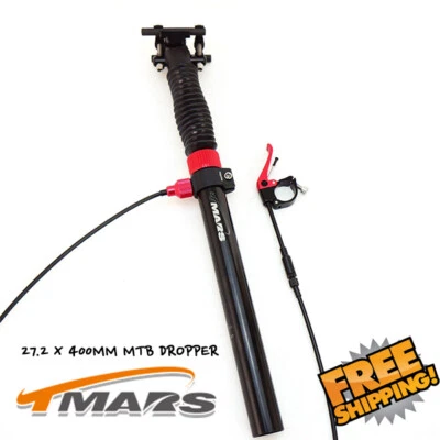 TMARS 419L 或 S 27.2 x 400 毫米山地车滴管自行车座杆带遥控器 — 第 1/4 张图片