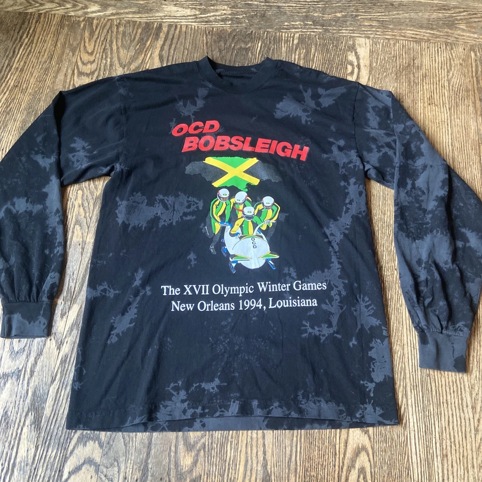 OCD Jamaica BOBSLEIGH Camisa Olimpiadas de Invierno Bobsleigh Gris Jersey MEDIANO EE. UU. Foto 1 de 4