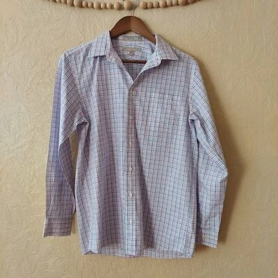 Nordstrom Button Down Shirt Boy's Pastel Plaid Easter Spring Long Sleeve Sz 20 - Image 1 of 4