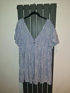 Zara. Ladies. Striped Blue And White. Mid length.Summer. XL.Gold buttons. Lovely - Picture 1 of 9
