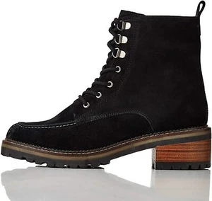 Amazon Find Women Ankle Boots - Ladies Black Ankle Booties - Black Shoes RRP £90 - Picture 1 of 12