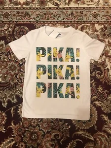 Pokemon Tee Shirt Boy’s Sz 5 Pikachu Anime Gray Old Navy (White) Kids Tee Shirt - Picture 1 of 5