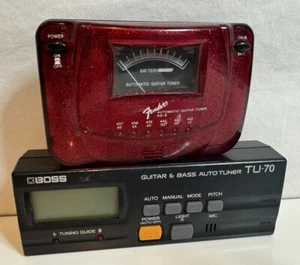 Fender AG-6 & Boss TU-70 Guitar & Bass Tuners Lot Automatic Vintage - Picture 1 of 7