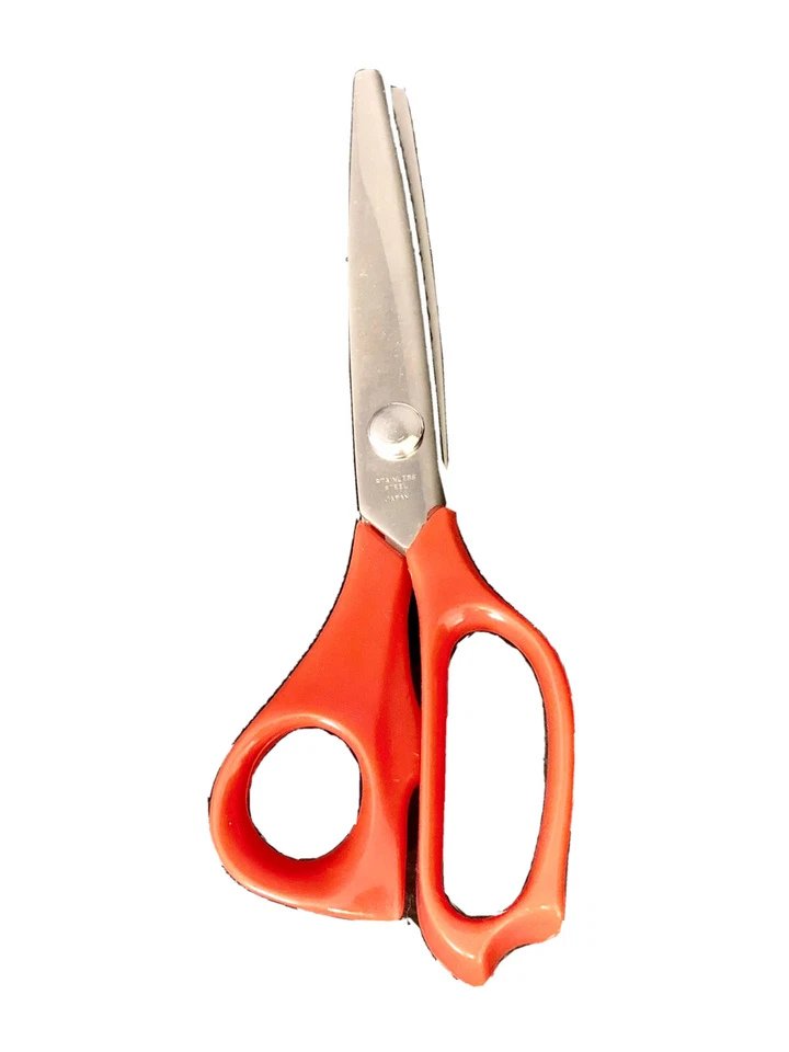 SINGER 8.5” Pinking Shears Scissors Zig Zag Stainless Steel RED Bakelite Handle - Image 1 of 4
