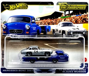 Hot Wheels Premium Team Transport Car Auto `55 Mercedes-Benz Blaues Wunder - Bild 1 von 2