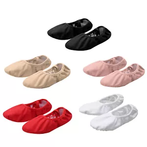 DE Kinder Mädchen Leinwand Weich Ballettschuhe Ballerinas Schuhe Gymnastik Latin - Bild 1 von 55