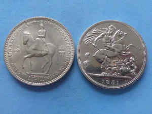 136) Great Britain Crowns 1951 & 1953 Top Grade 2 Pieces £7.00 - Picture 1 of 2