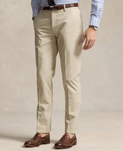 Polo Ralph Lauren Men's Stretch Chino Suit Trousers, Stone, 34x32 - Picture 1 of 6