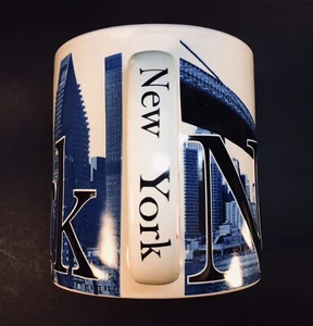 NEW americaware Mug NEW YORK 18 oz City Skyline Cityscape Embossed Text 2012 - Picture 1 of 7