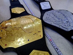 PRIDE MMA Replica Championship Belts Set of 2 Gold Silver 1/1 Japan Import Good - Picture 1 of 6