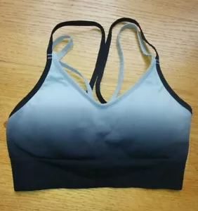 CHAMPION Pull On Sports Athletic Bra Black Gray Size M Stretch Racerback EUC - Picture 1 of 4