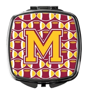 Caroline's Treasures CJ1081-MSCM Letter M Football Maroon and Gold Compact Mi... - Picture 1 of 4