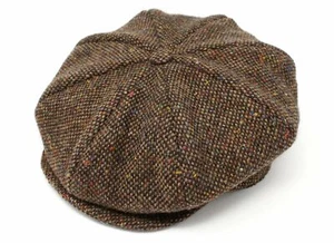 Hanna Hats Tweed Eight Piece Cap Newsboy Peaky Blinders Hat Made in Ireland - Picture 1 of 10