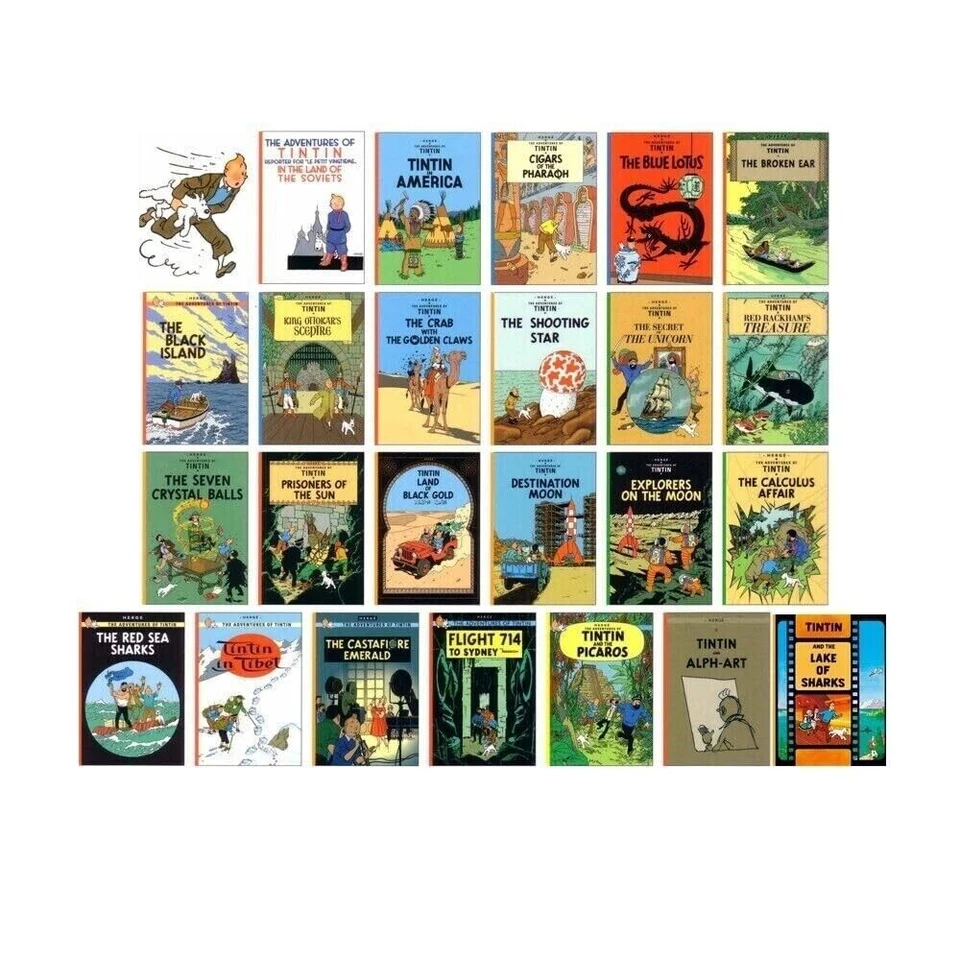 Adventures of Tintin Series 24 Books Collection Set by Herge Tintin in America - Image 1 of 1