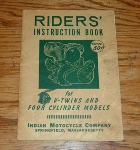 Original 1951 Indian Motorcycle Riders Instruction Book Owners Operators Manual - Bild 1 von 2