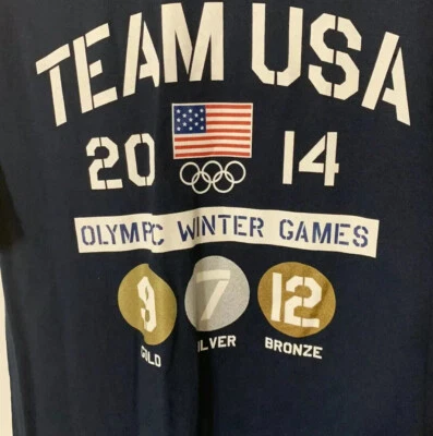 New TEAM USA APPAREL Mens Sz L T Shirt 2014 Olympic Winter Games Win Count NWT - Image 1 of 4