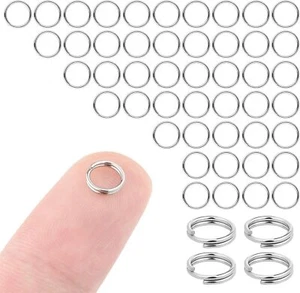 Open Jump Rings Double Loops Split Rings Connectors For Jewelry Making key chain - Picture 1 of 16