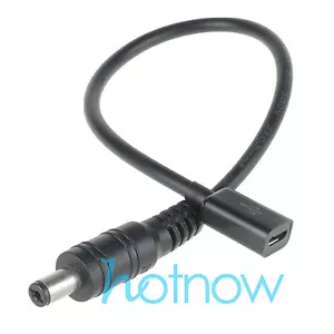 Micro USB Female Socket to DC5.5x2.1mm Male Plug DC Power Adapter Cable Cord - Picture 1 of 3