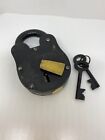 Antique Padlock Heavy Made In India Two Keys 4”x2” 1 Lb. 14 Oz. New