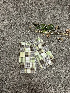 Gymboree Dog Gone Handsome It Wasn’t Me Green Brown Plaid Patchwork Short Sz 5t - Picture 1 of 9