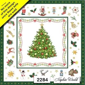 (2284) ZWEI Papier LUNCHEON Decoupage Kunst Handwerk Servietten - WEIHNACHTSBAUMSCHMUCK - Bild 1 von 4