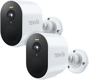 Home Security Camera, wireless, 4MP, 2.4ghz Wifi, Indoor/Outdoor, 2-pack (WHITE) - Picture 1 of 7