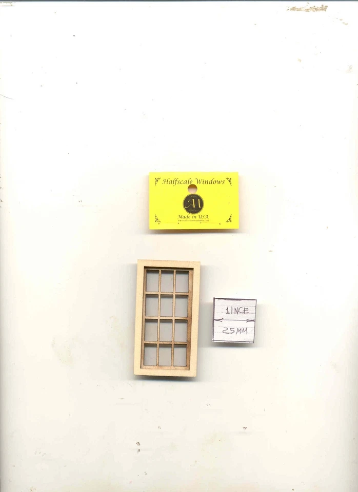 Half Scale - Colonial Window 405HS wood dollhouse miniature 1/24 scale USA - Image 1 of 1