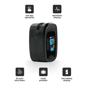 OLED Pulse Oximeter Fingertip SPO2 HR Monitor Blood Oxygen Lanyard Case FDA - Picture 1 of 8
