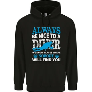 We Know Places Funny Scuba Diving Diver Childrens Kids Hoodie - Picture 1 of 3
