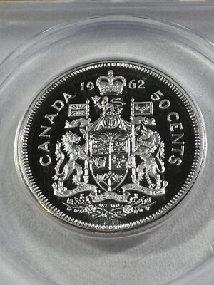 1962 Canada 50 Cents Silver Coin Proof Like Graded MS 66 DCAM by ANACS - Image 1 of 4