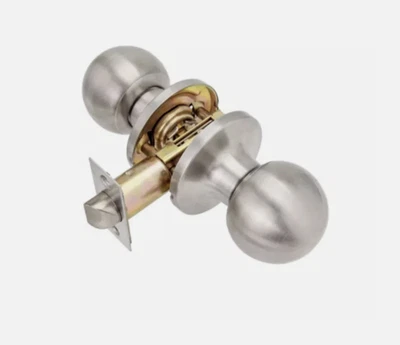  Probrico Round Brushed Nickel Passage Door Handle for Hall / Closet - 1 Pack - Image 1 of 4