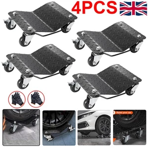 4PCS Car Tyre Skate Wheel Dolly 1500LB Heavy Duty Vehicle Positioning Trolley UK - Picture 1 of 15