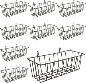 10 PCS Wire Baskets Wall Grid Panel Hanging Wire Basket Hanging Wall Baskets No  - Picture 1 of 12