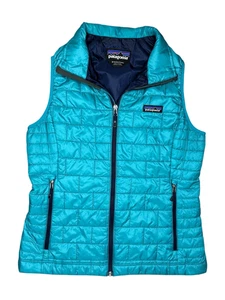 Chaleco Patagonia Para Mujer Mediano Nano Puff Azul Acolchado Exterior Senderismo Gorpcore - Imagen 1 de 8