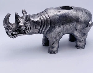 Estatuilla de animal de metal rinoceronte safari rinoceronte salvaje - Imagen 1 de 6