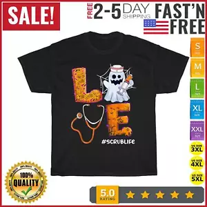 Love Scrub Life Nurse Boo Halloeen Costume Vintage T Shirt Men Women Fashion NEW - Picture 1 of 9