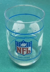Vintage 1970s NFL NFC West Division 12oz Drink Glass Saints 49ers Falcons & Rams - Picture 1 of 3