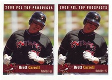 2008 MultiAd Pacific Coast League Top Prospects BRETT CARROLL - 2 Card Lot