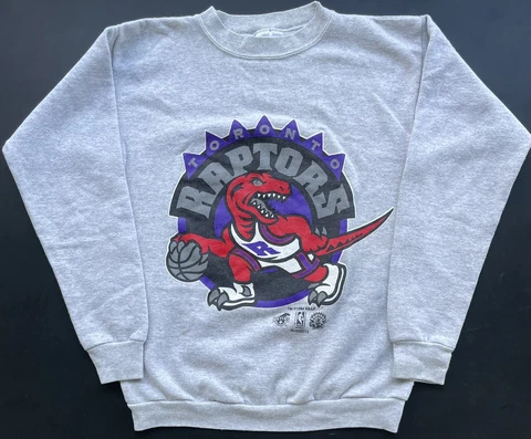 Vintage 1994 Toronto Raptors Crewneck Sweater Pullover Raven Inaugural Season Cover