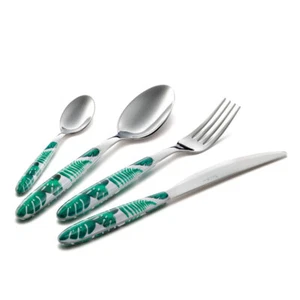 EME Vero Jungle Verde Servizio Tavola Posate Set 24 Pezzi Acciaio Inox - Foto 1 di 2