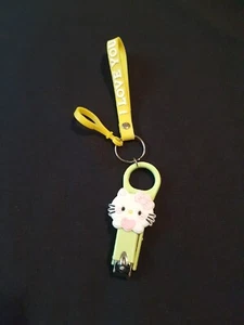 HELLO KITTY Nail Clipper Cutter Keychain Keyring Strap GREEN Yellow - Picture 1 of 1