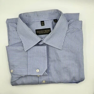 Donald J. Trump Signature Coll. Blue White Stripe Men's LS Shirts Sz. 18 34/35 - Picture 1 of 6