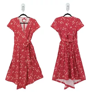 Kosan Travel Co Women S Go Travel Convertible Wrap Dress Red Floral V Neck - Picture 1 of 10